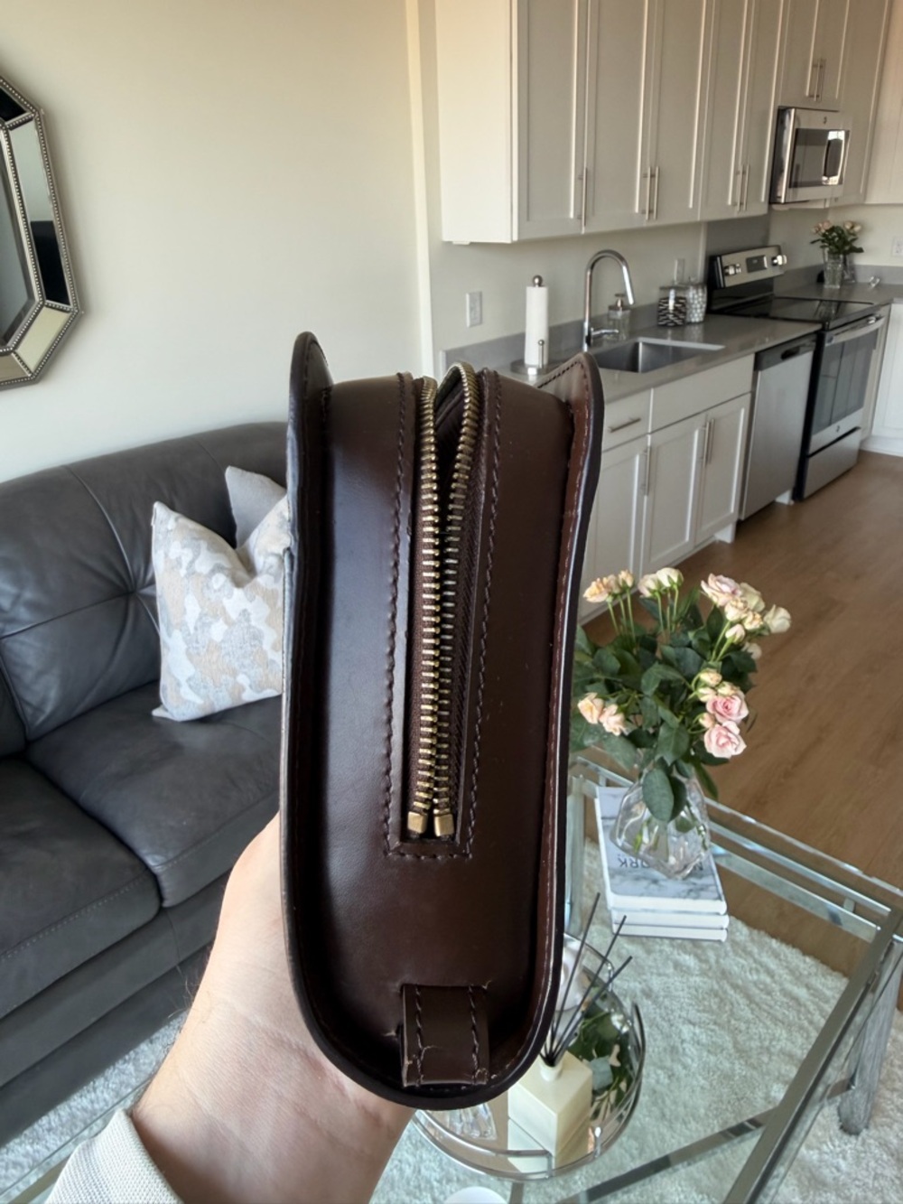 Louis Vuitton Damier Ebene Wristlet/Cosmetic Pouch - Picture 6 of 9